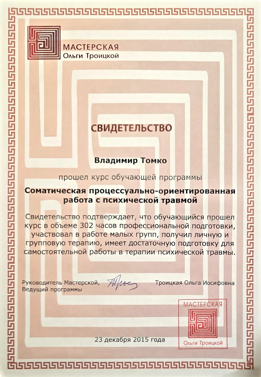 Работа с психической травмой · 2015